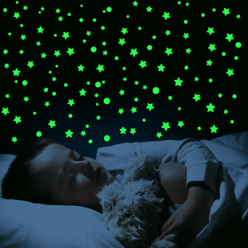 GLOCARNIVAL Glow Dots Star and Moon,Glow in The Dark Stars Wall Stickers, 252 Dots in 3 Sizes for Ceiling/Walls,Perfect for Kids Birthday Gift, Beautiful Wall Decals for Any Room, Bright and Realistic - Image 3